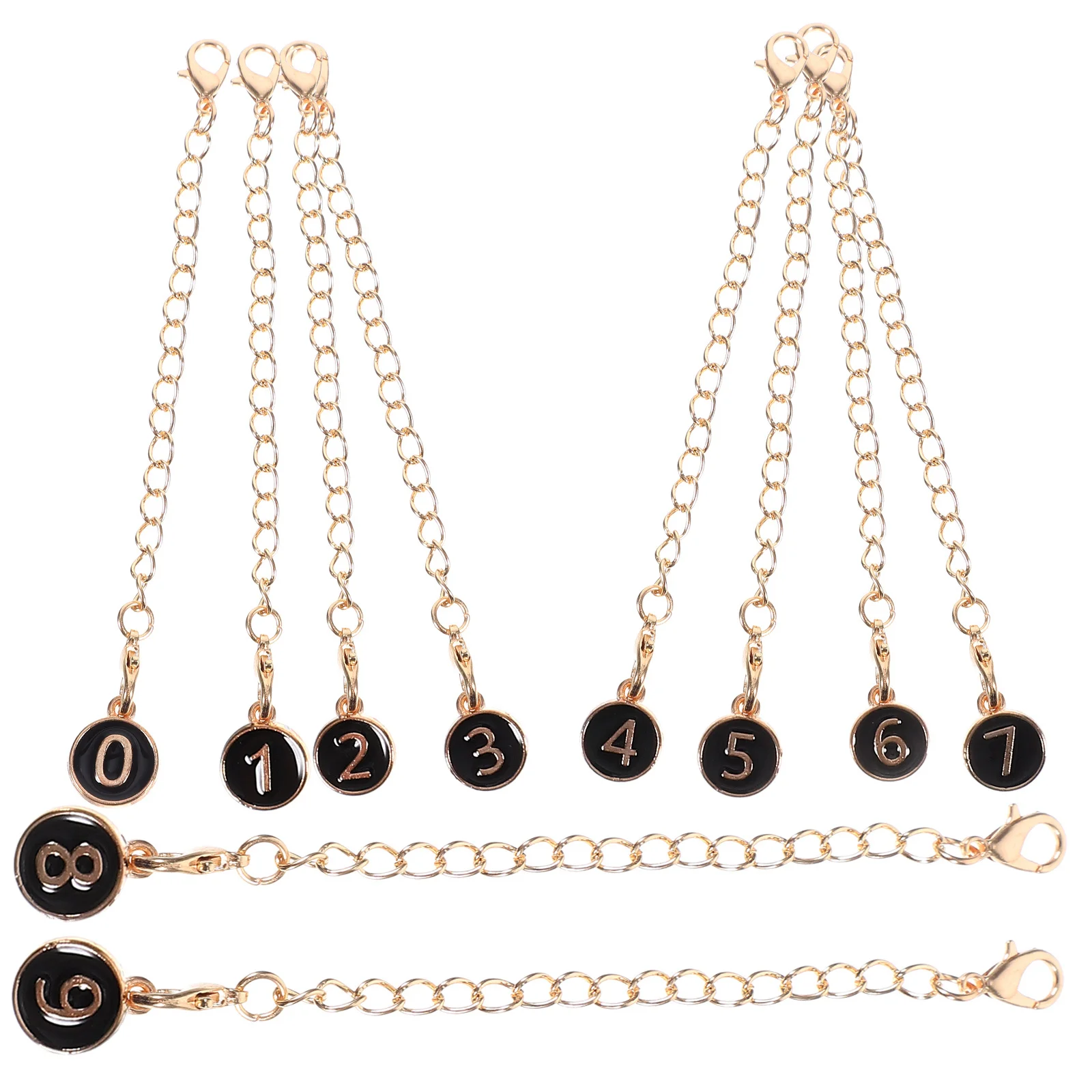 

10Pcs Stylish Number Chain Pendant for Bag Car Key Lightweight Easy Use Birthday Holiday Gifts Number Charms for Bracelets