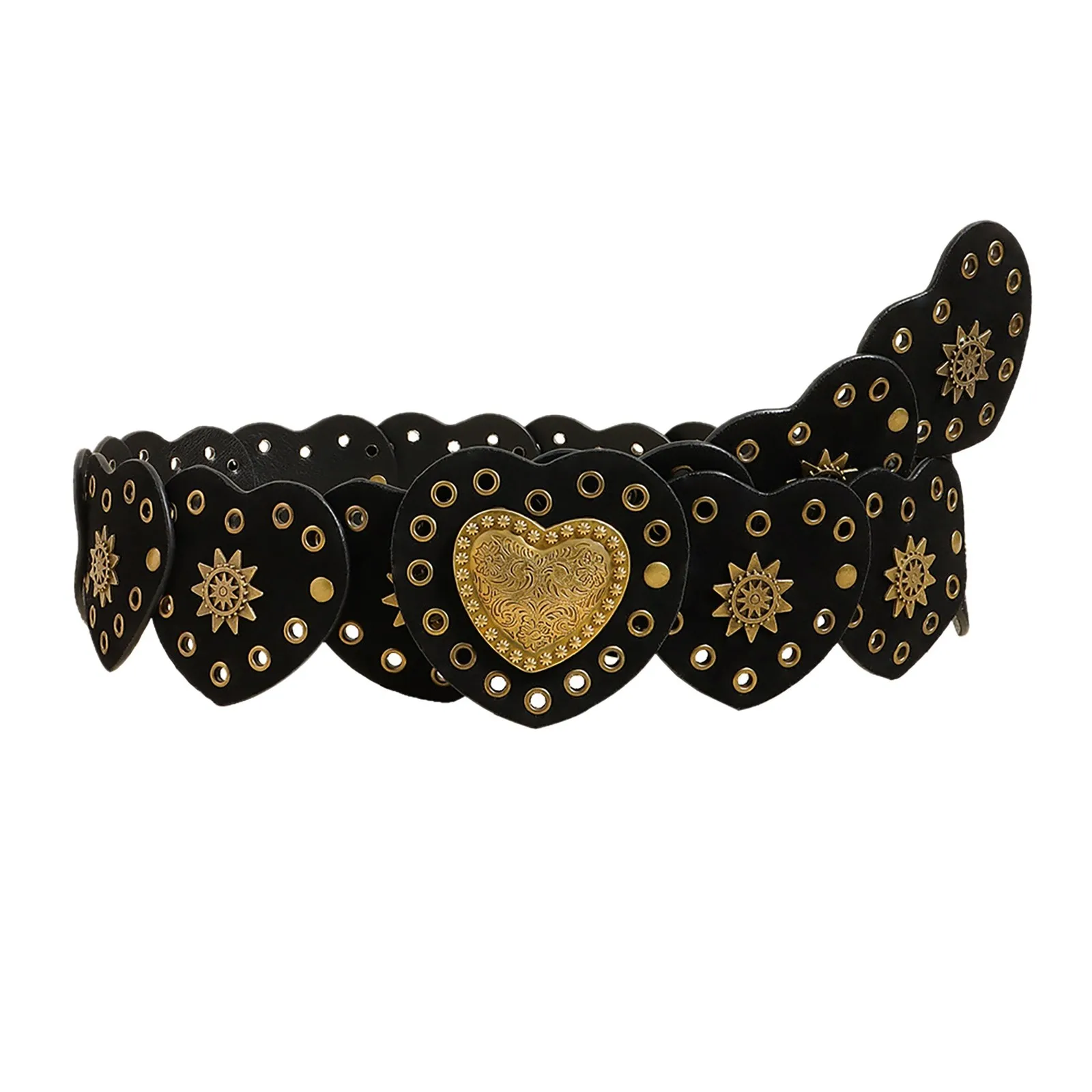 

Festival Chic Diva Waist Belt With Heart Punk Metal Fashion Accessory For Women's Luxury Fashion Belt Belt with en Belt Buckle