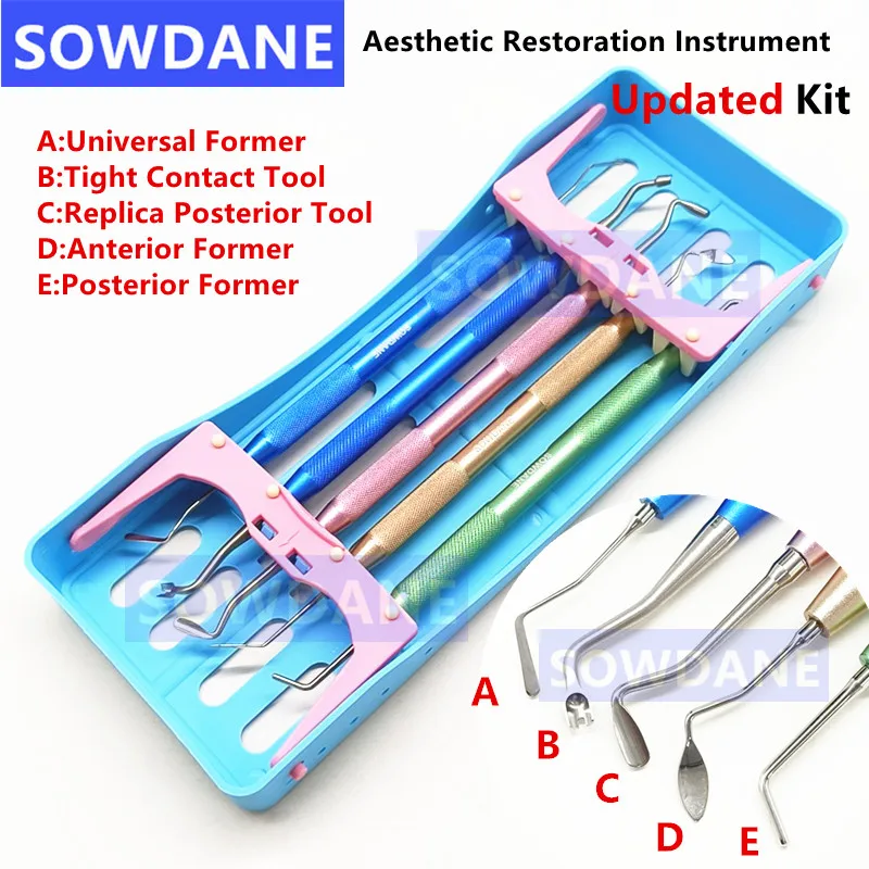 5pcs/set Dental Aesthetic Restoration Instrument Updated Kit with Tight contact tool Anterior Posterior