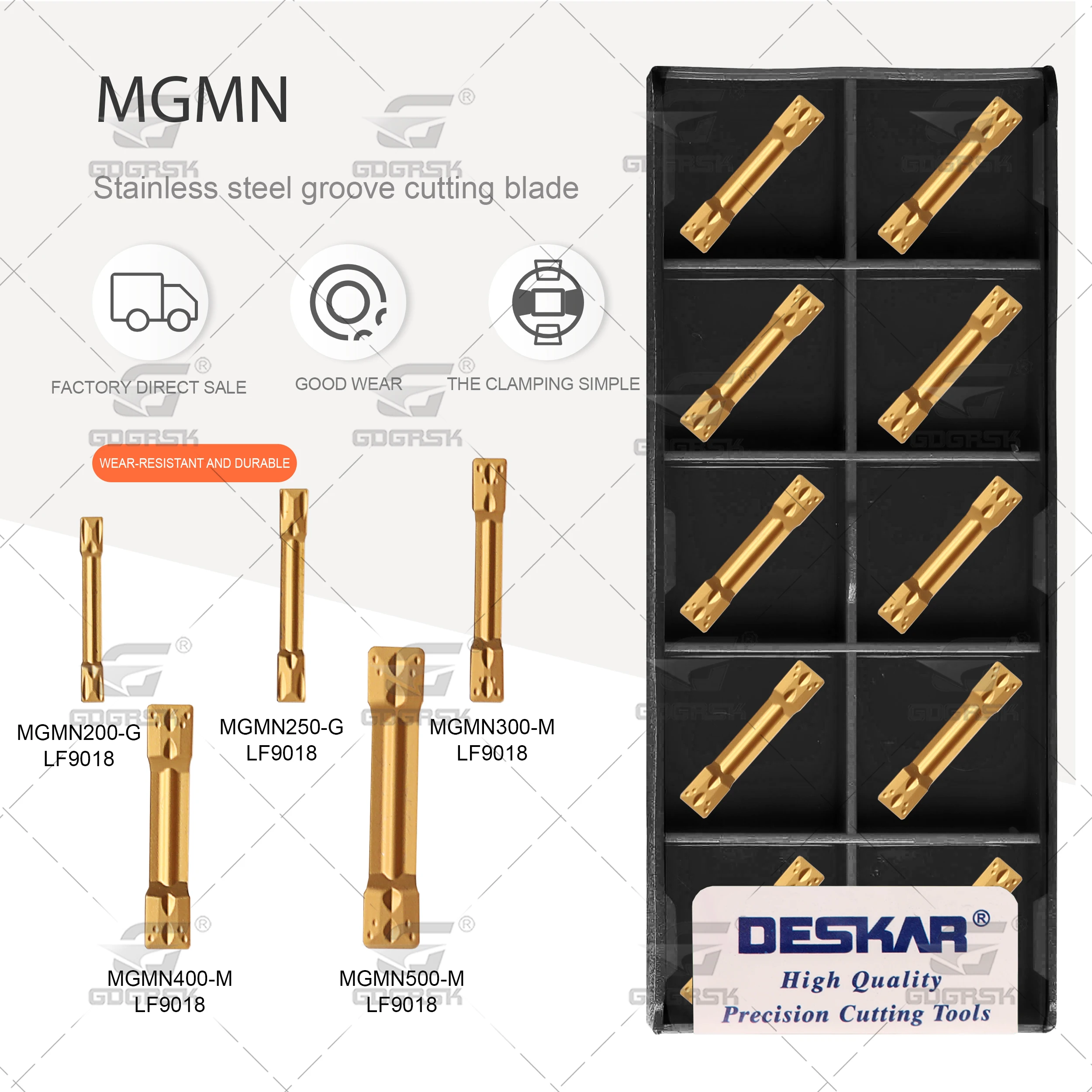 

DESKAR CNC Lathe Work Tools MGMN200 G MGMN300 M LF9018 Carbide Grooving Inserts Used For Processing Carbon Steel And Alloy Steel