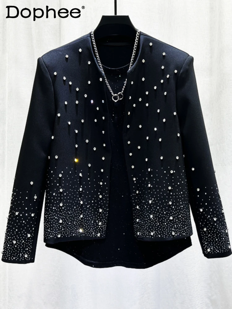 

Men's 2025 Spring New High-end Diamond-encrusted Hot Diamond Small Fragrant Men's Personality Fashion Trendy Cardigan Jackets