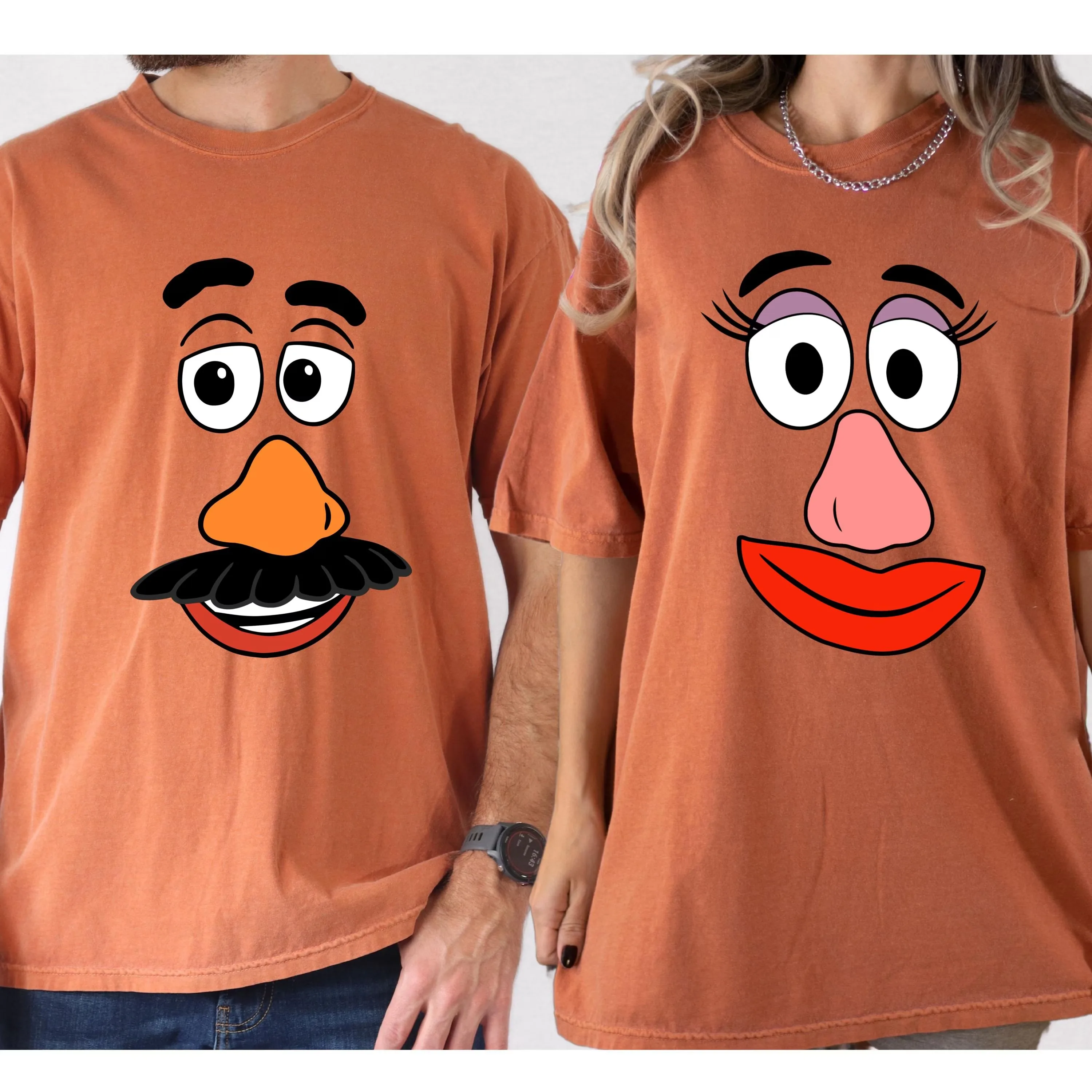 Disney Toy Story Mr Potato y Mrs Patate cara de dibujos animados niños niñas parejas camisetas de secado rápido suave elástico cómodo de talla grande