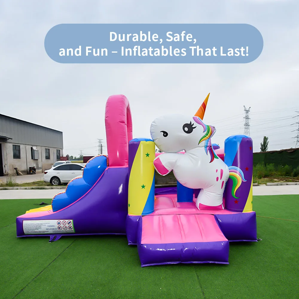 

Надувной батут-замок «Единорог» с горкой для детей, надувной батут с мультяшными персонажами