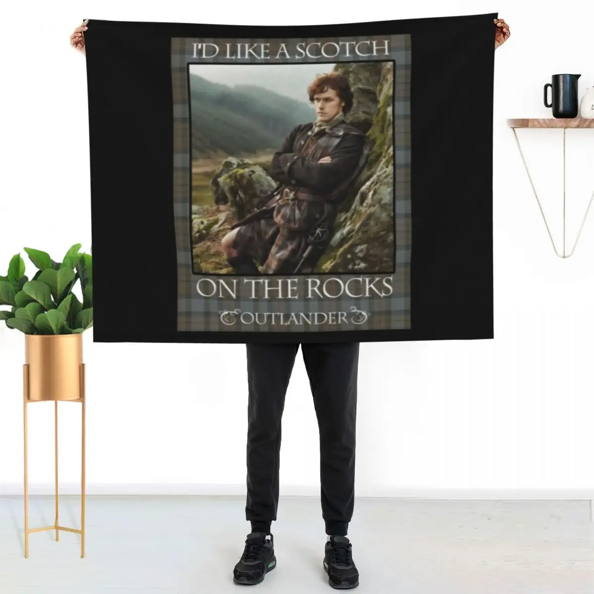 Outlander On Starz T-ShirtI'd Like a Scotch on the Rocks Throw Blanket Summer Plush Tourist blankets ands Nap Hair Blankets