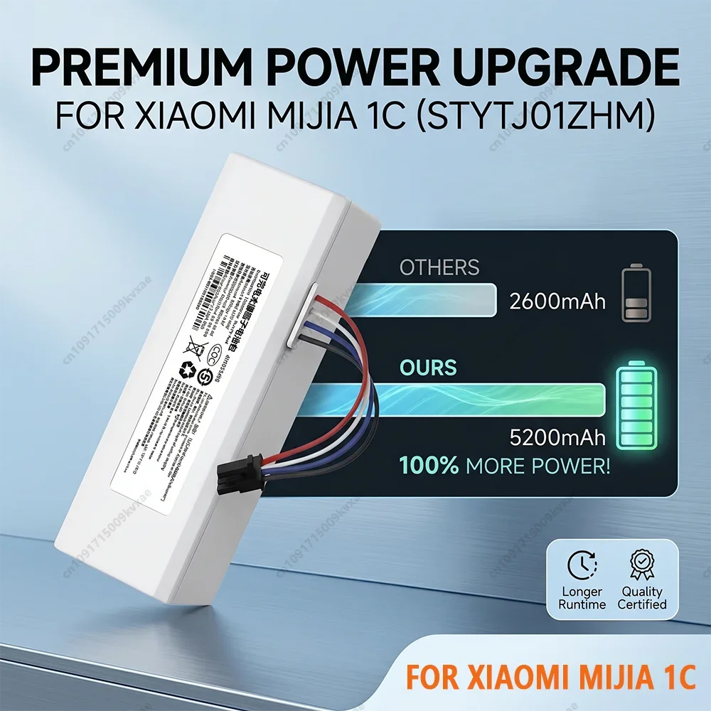 14.4V 9800mAh Li-ion Battery Pack P1904-4S2P-MM for Xiaomi MiJia 1C STYTJ01ZHM Robotic Vacuum Cleaner Accessory