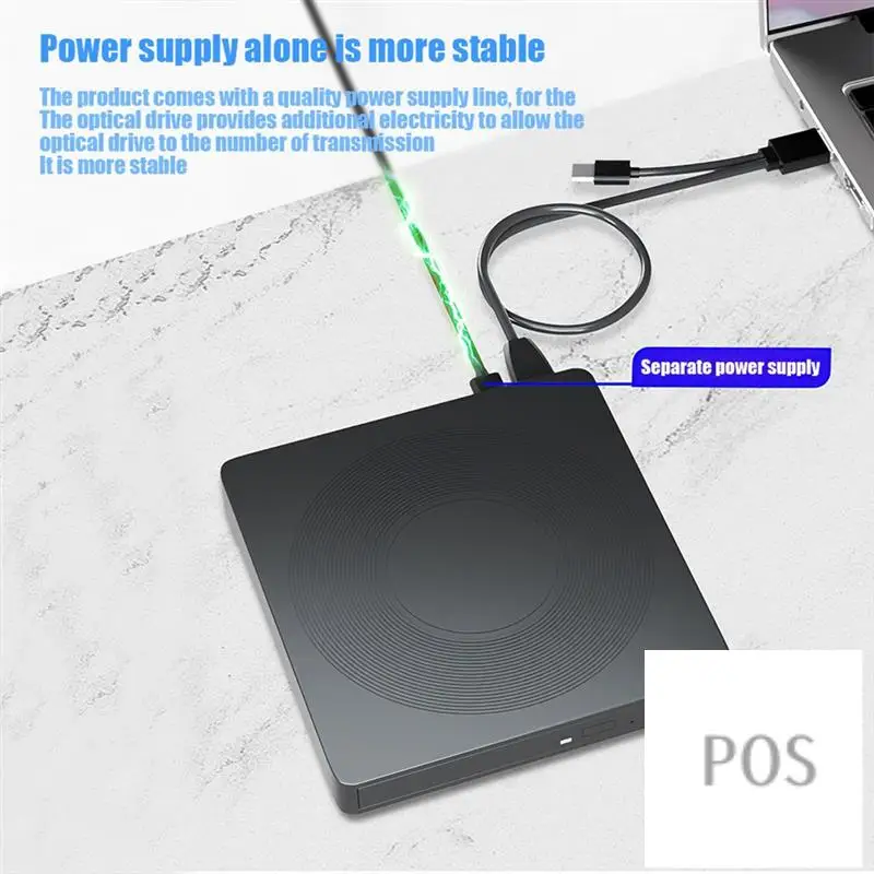 

Внешний привод для компакт-дисков/DVD 6 в 1, USB3.0 типа C, CD DVD RW, оптический привод VCD для ПК, ноутбука, 1 шт.-POS
