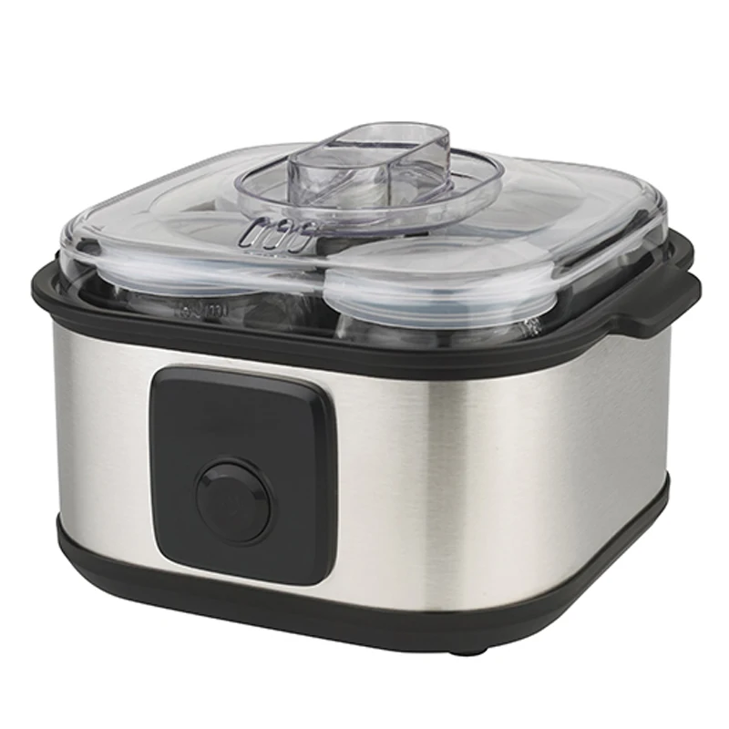 210 watt digitally controlled 0.72 liter 4 glass jar yogurt maker with buzz