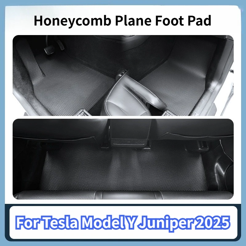 

Honeycomb Plane Foot Pad for Tesla Model Y Juniper 2025 TPE Waterproof Luggage Mat Wear-resistant Trunk Foot Mats Accessories