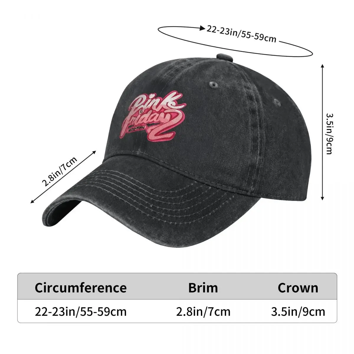Pink Friday 2, Nicki Minaj Fashion Baseball  Peaked  Men's Hat Women's  Black Caps