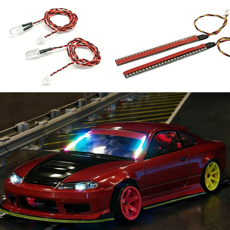 1Set For 1/10 Scale RC Car Multifunctional Linkage Light Module Exhaust Pipe Tail Light Simulation Decorative Lamp DIY Accessory