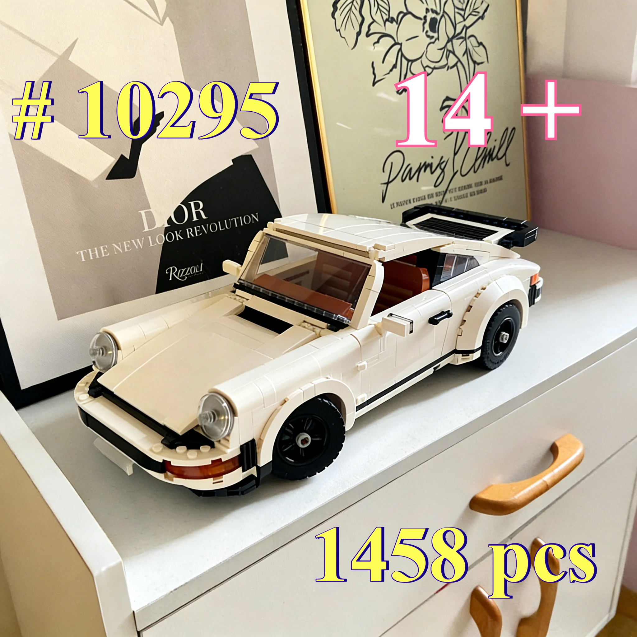 white-with-orange-sports-car-10295-building-blocks-sets-suitable-for-birthday-gifts-compatible-with-legoed-particles-，1458pcs