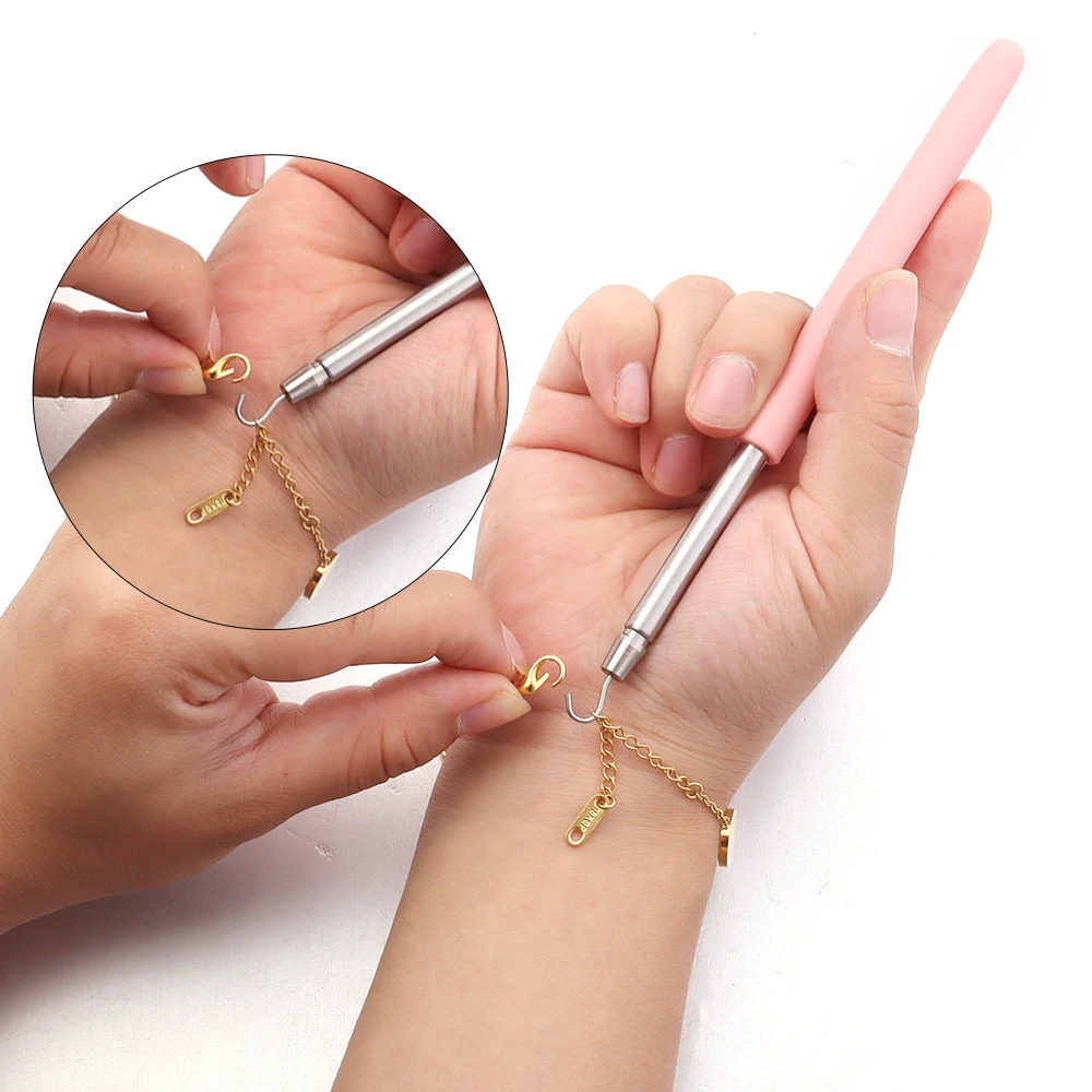 1pcs/lot Bracelet Wearing Helper Tool Clasp Hook For Help Wear Jewelry  Watch Strap Quickly Equipment Ties Zipper Craft