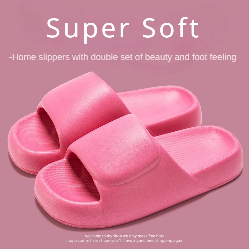 

Men Women Cloud Cushion Cute Slides EVA Pillow Slippers Non-Slip Shower Shoes Sandals Open Toe Bathroom Spa Gym Home Soft Comfy