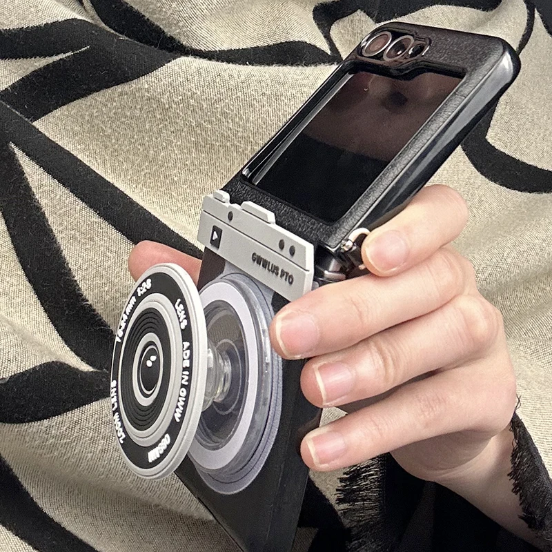 

z flip 6 phone cases with camera stand luxury magnetic case for Samsung Galaxy z Flip7 zflip6/ zflip5 Case flip Leather Cover
