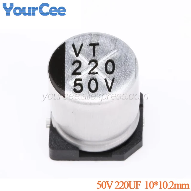 10 sztuk/2 szt. 50 V 220 UF Kondensator SMD Aluminiowe kondensatory elektrolityczne 10*10,2 MM Pojemność