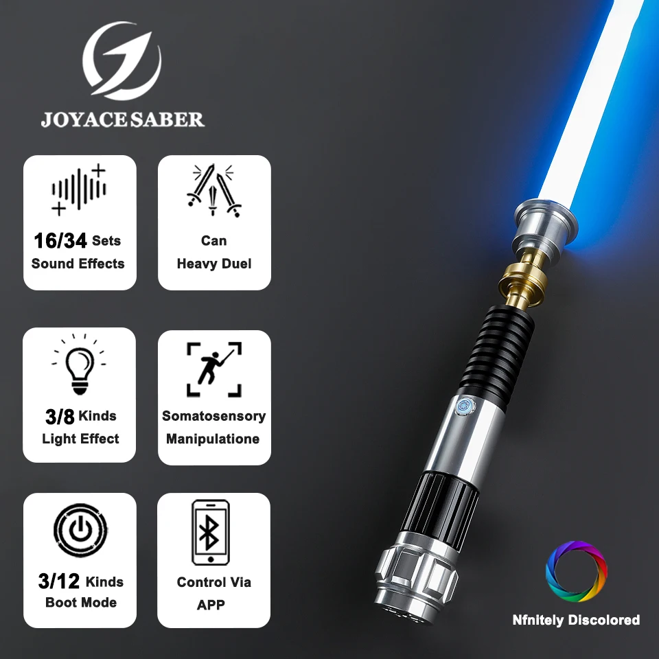 Lightsaber Obi-Wan Kenobi Xenopixel Light Saber Metal Handle Jedi Pixel Laser Sword Heavy Dueling Cosplay Neopixel Sabers Toys