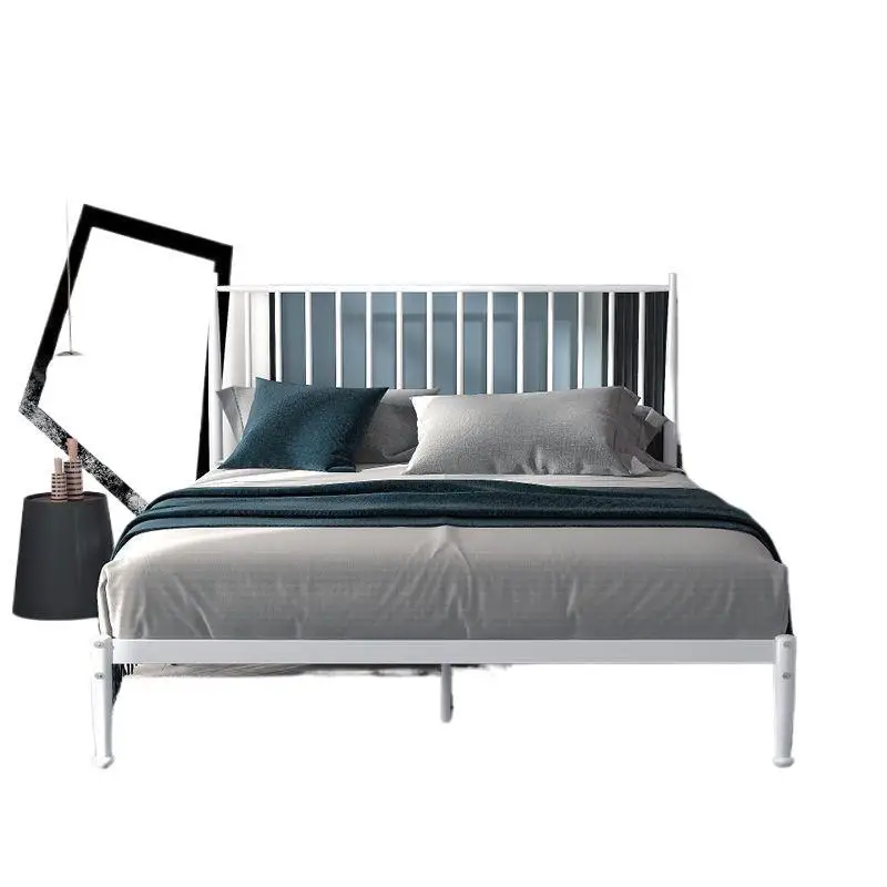 

Simple modern wrought iron bed Thickened iron bed 1m 1.2m 1.5m 1.8m Iron shelf bed