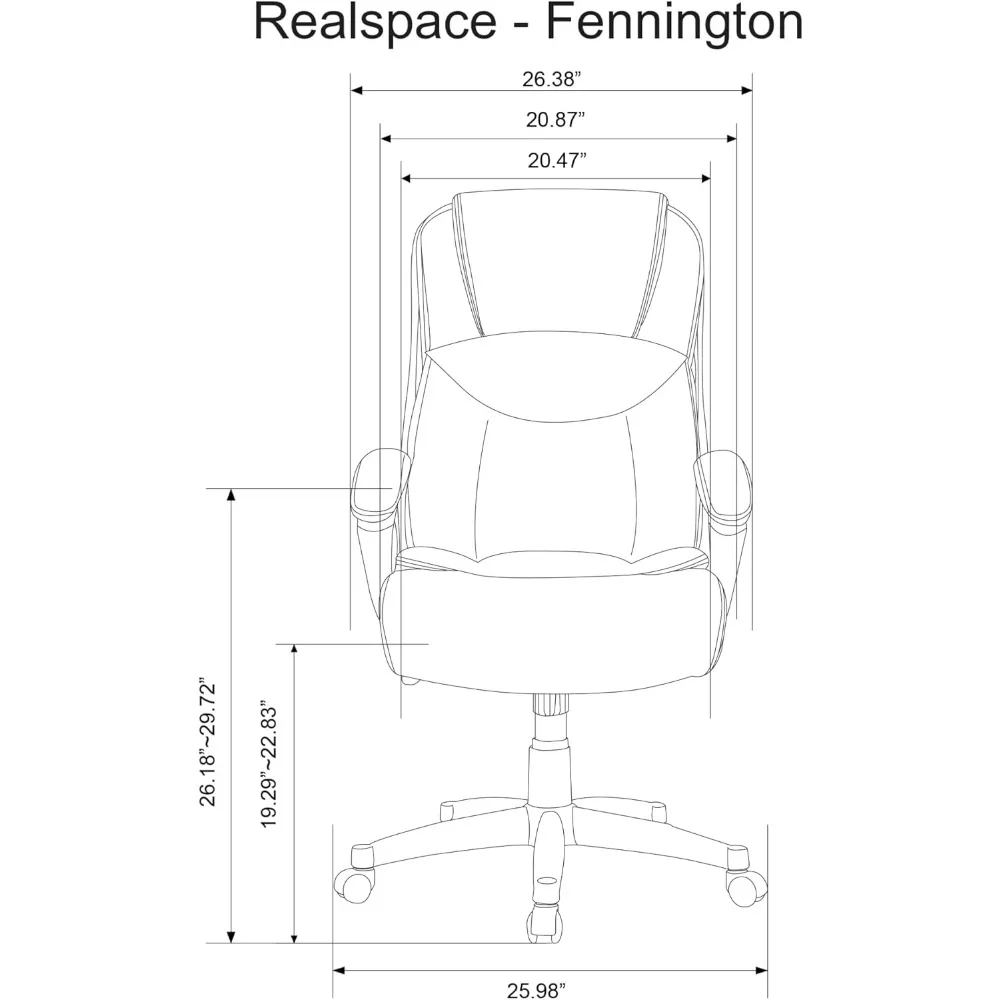 Fennington Bonded Leather High-Back Chair, Ergonomic Desk Chair with Lumbar Support, Computer Chair