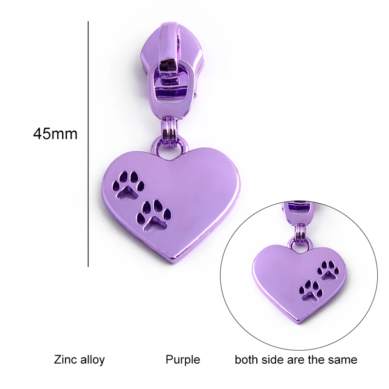 5PCS purple bag clothes simple detachable pull tab clothing zipper seal bag sewing zipper pull DIY handmade supplies