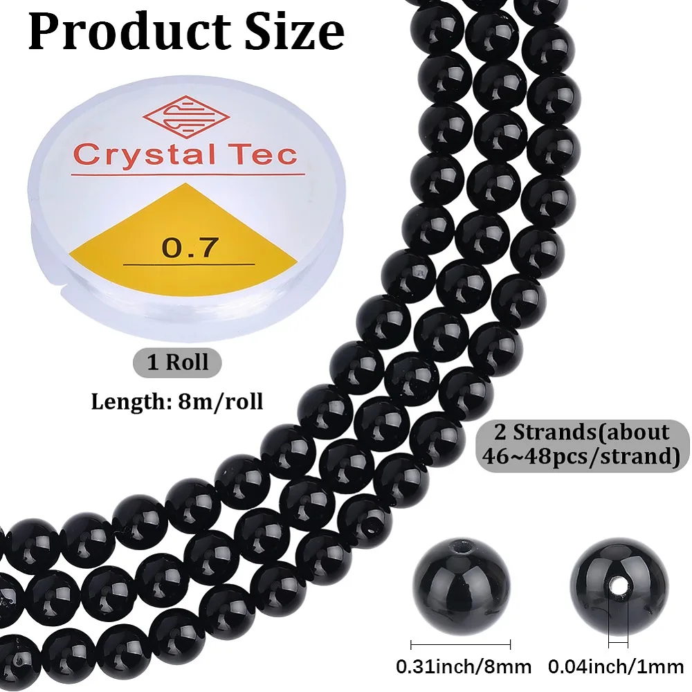 kits-para-fazer-pulseiras-diy-incluindo-fios-de-perolas-redondas-de-Onix-preto-e-fio-elastico-de-07mm
