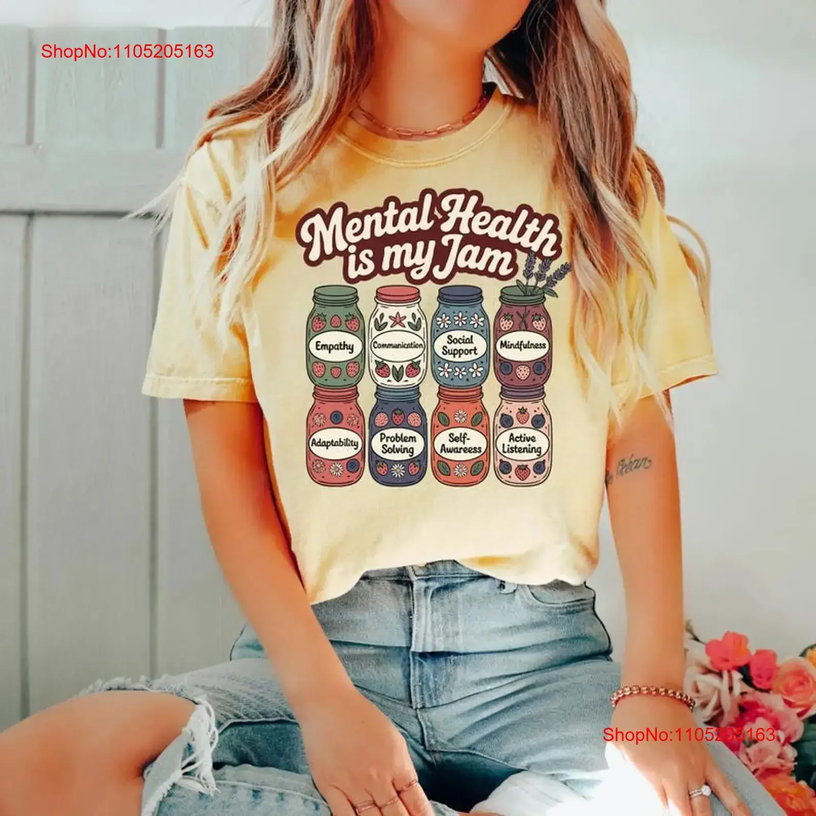 Mental Health Awareness T Shirt Psychologist Counselor School Psych S vintage Washed homme streetwear Slightly Versatile