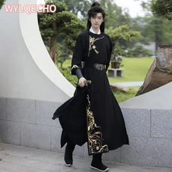 Plus Size 3XL Hanfu Men Ancient Chinese Embroidery Hanfu Black&Red Gown Carnival&Halloween Cosplay Costume Hanfu Dress Women