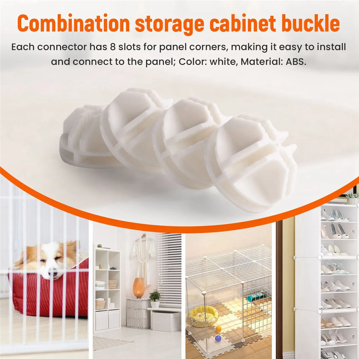 Special 20 Pcs Grid Cube Connector Abs Connectors For Wire Cube Storage Shelving (White)