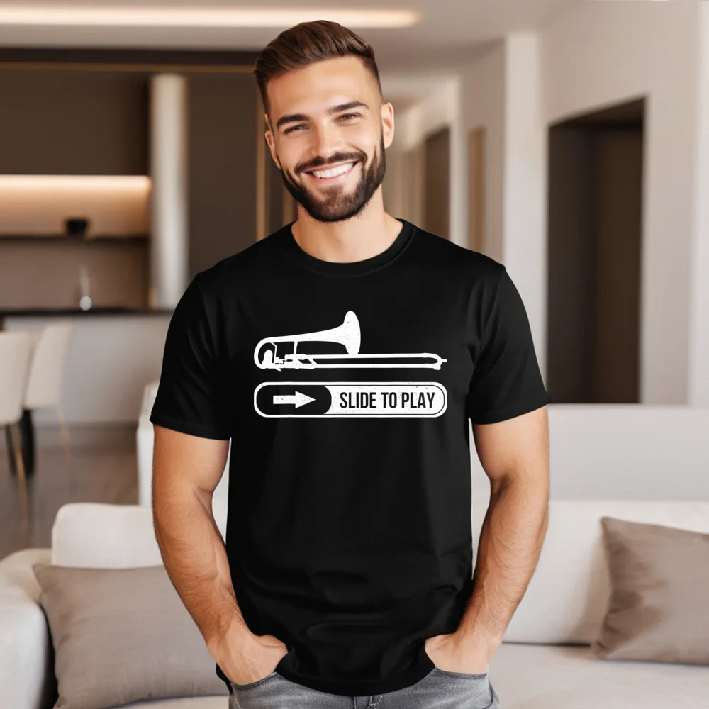 

Women's Classic Tops & Tees Round Neck Labor Day 100% Cotton Fabric T-shirts Geek Funny Trombone T shirt Trombonist Tee Shirt