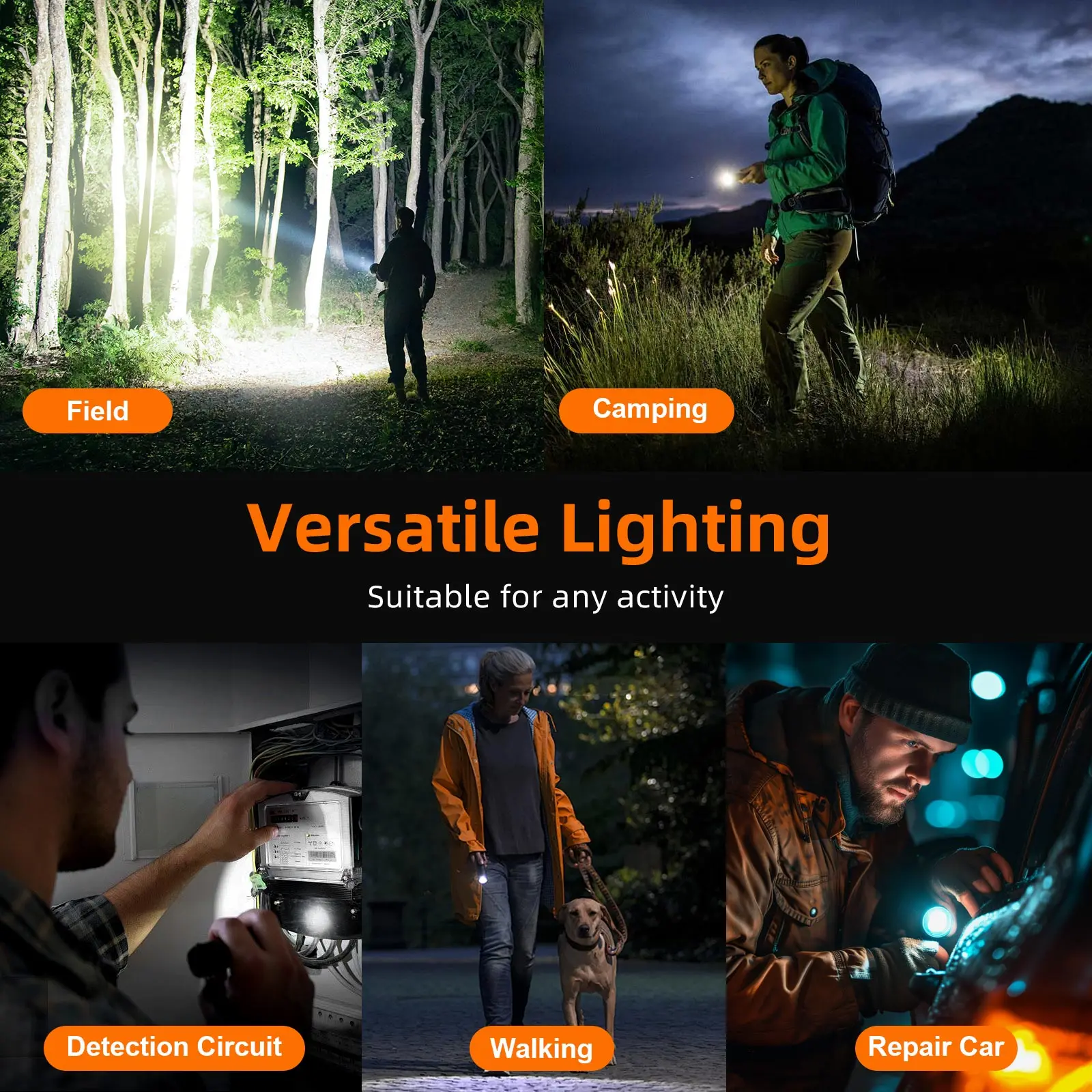 SUPERFIRE A20 1700LM 20W LED Flashlight High Power USB-C Rechargeable Super Bright Use 21700 Torch Work Light Camping Lantern