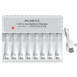 8 Slots 1.5V Battery Charger 1.5V AA AAA Li-ion Rechargeable Battery Charger for aa aaa Battery Rechargeable with Cable