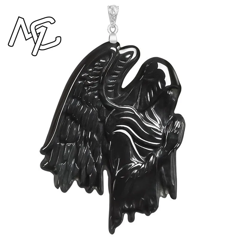 S925 Silver Natural Real Emerald Black Chicken Color Night Angel Pendant Necklace Jewelry Fashion Charm Certificate Gift view 5