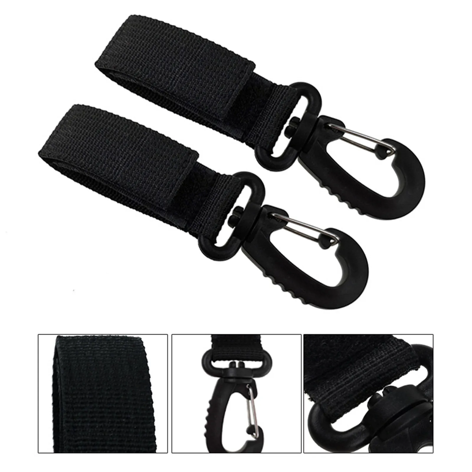 

4Pcs Portable Baby Stroller Organizers Rotatable Hooks Support Heavy Loads Ideal for Diapers Keys Wallets on Strollers Or