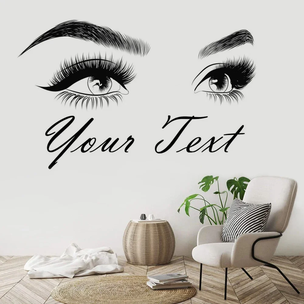 Eyebrow Design Sign Vinyl Wall Sticker  Beauty Salon Logotype Decals Brow Art Wall Stickers Removable Brows Artist  Wall Decor