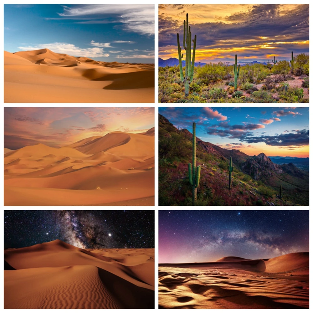 

Фон для фотосъемки: Пустыня с кактусами, сухие деревья, природный пейзаж, кусты, склон холма, голубое небо, облачное небо, звездная ночь, портретный фон