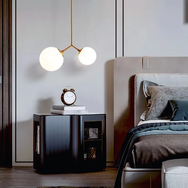 SANDYHA Nordic Glass Balls Pendant Lights Home Decoration Bedroom Bedside Lamp for Living Room Dining