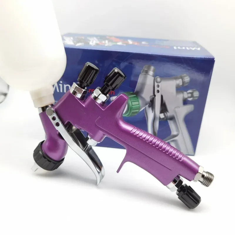 Imagem -03 - Mini Pistola Pulverizadora com Bico 1.0 1.2 mm com Adaptador 250cc Copo de Plástico Pistola de Reparo Pintura de Carro Aerógrafo para Pintura de Carro