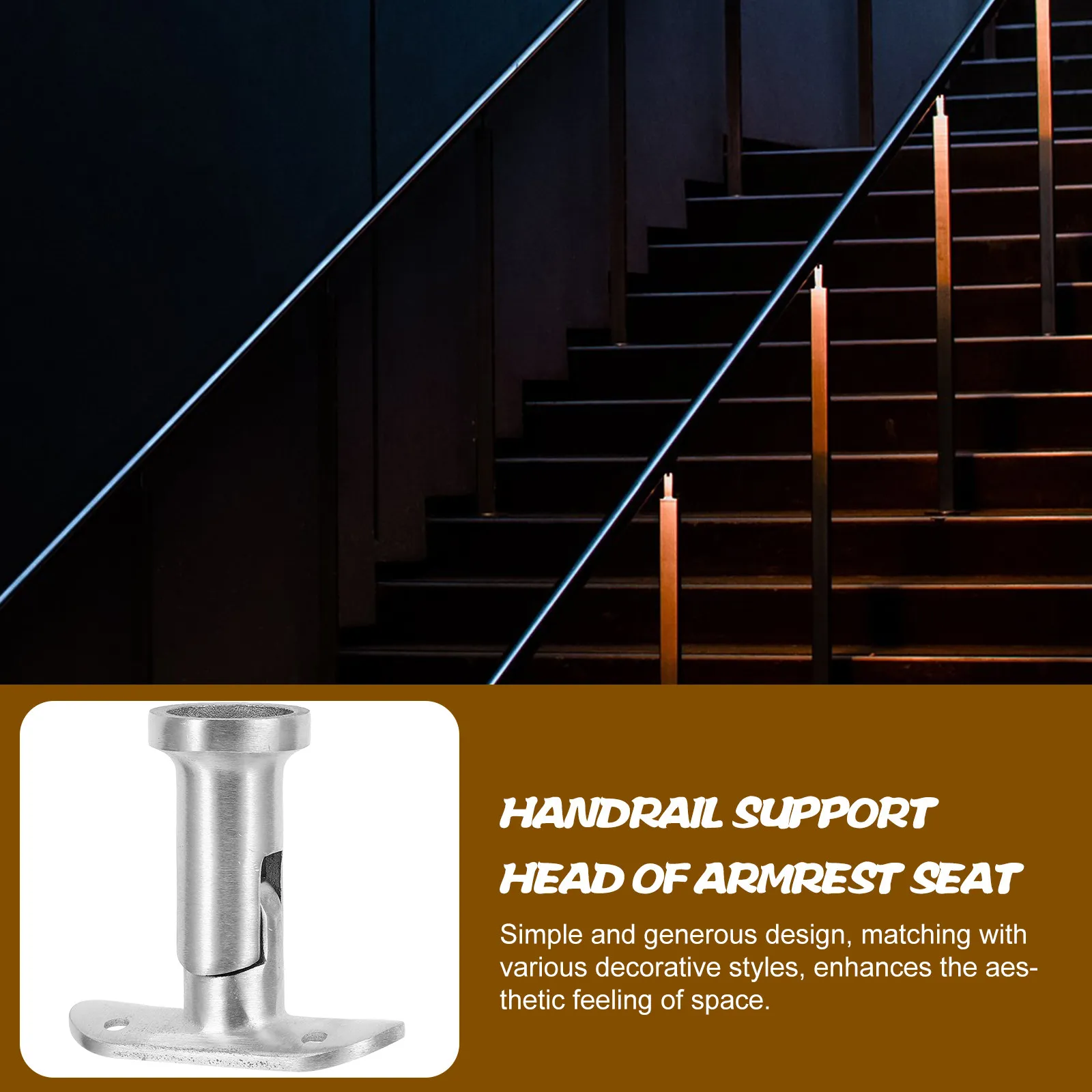 

Handrail Support Bracket Stainless Steel Stairway Mount Easy Install Elegant Finish for Home Stair Railing Brackets