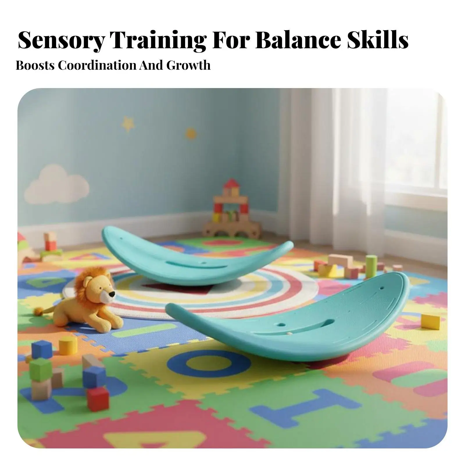 Plastic Yoga Balance Board for Children Sensory Toy Motor Skills Development Wobble Board for Educational Play Activities