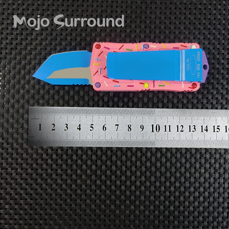 Exocet Micro OTF Tech Knife Dessert Warrior Donut Pink EXO EDC Self Defense Tactical Combat Pocketknives Mini Knife A45