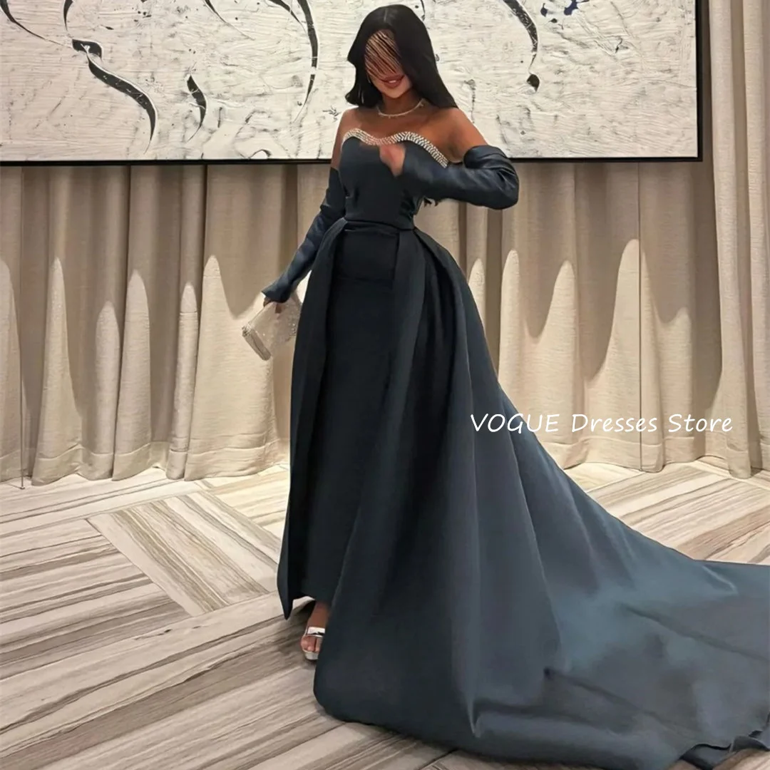 

Removable Tail Women Prom Dresses Sexy Mermaid Satin Formal Evening Dress فساتين للمناسبات الخاصة vestidos de gala Custom