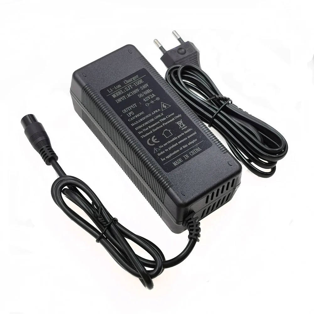 42V 3A Electric Bike Charger For 36V 37V Li-ion Battery Scooter  GX16 3PIN Connector