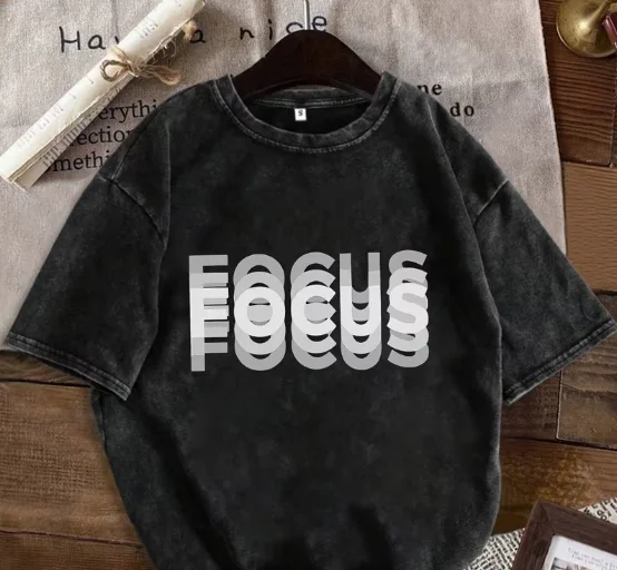 90'S BABE Digital Letter Print Summer Trend Off Shoulder Sleeves Retro Distressed Pure Cotton Washed Craft Round Neck T-shirts