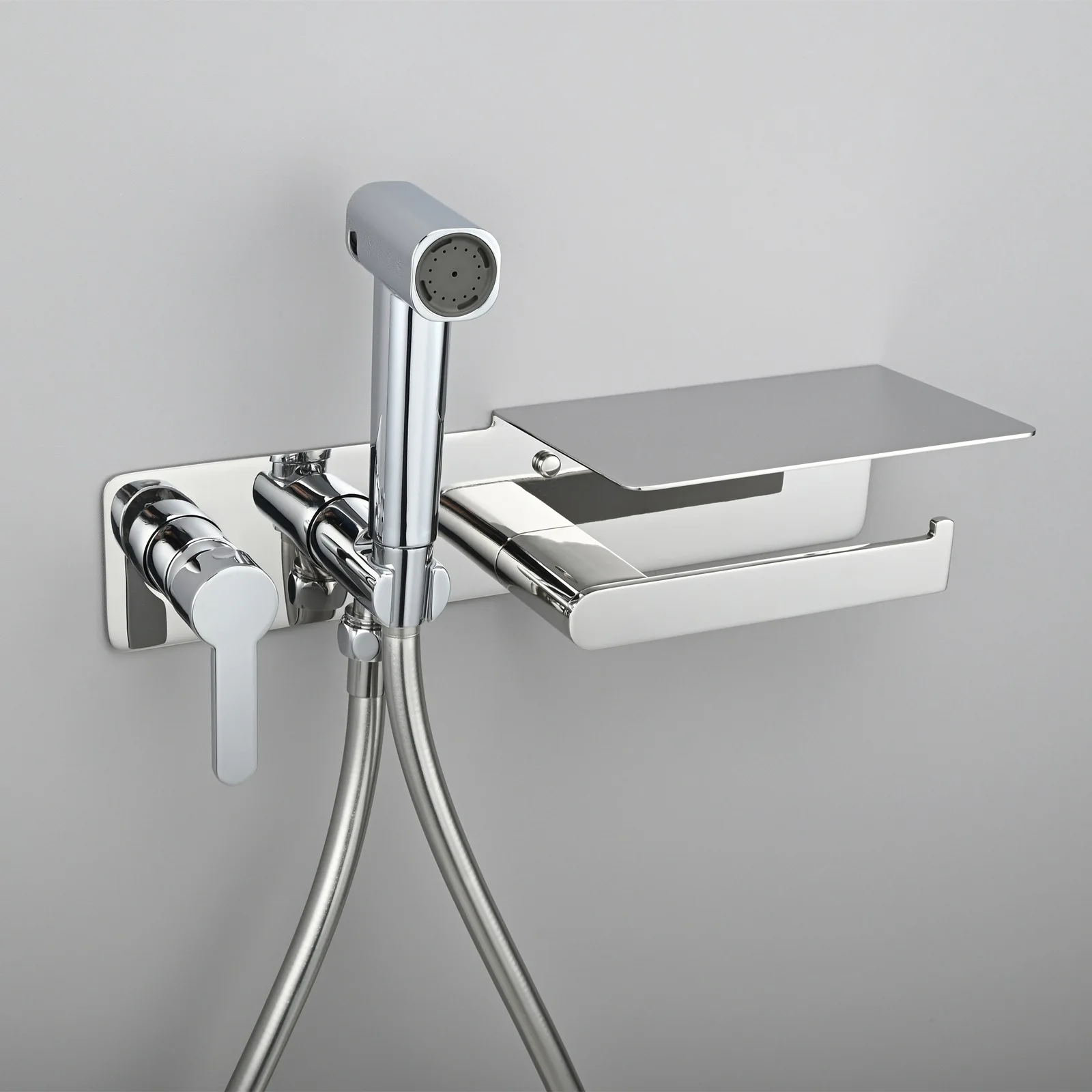 

Bathroom Toilet Companion Set Gold Spray Gun with Tissue Holder Wall mounted Concealed Copper Women's Washing Machine