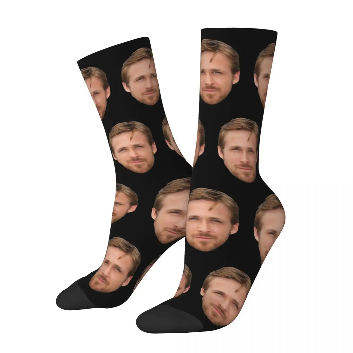 Kaus kaki wajah besar Ryan Gosling pria kaus kaki kasual katun hadiah indah tubesks tengah Merch