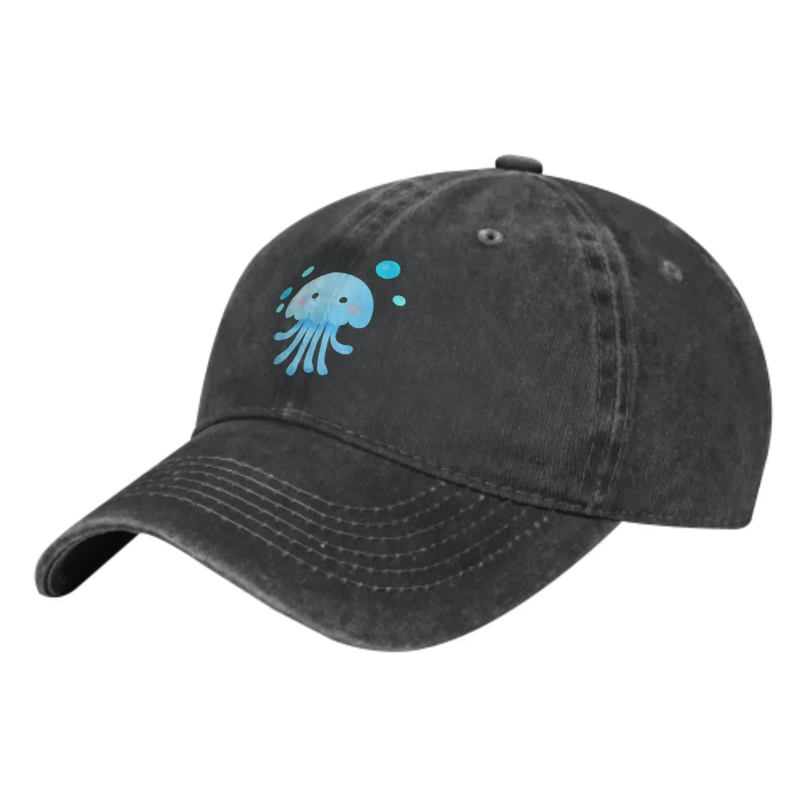 New Blue Cartoon Jellyfish Fashion Classic Cotton Trucker Hat Summer Dad Cowboy Cap Outdoor Leisure Basketball Caps