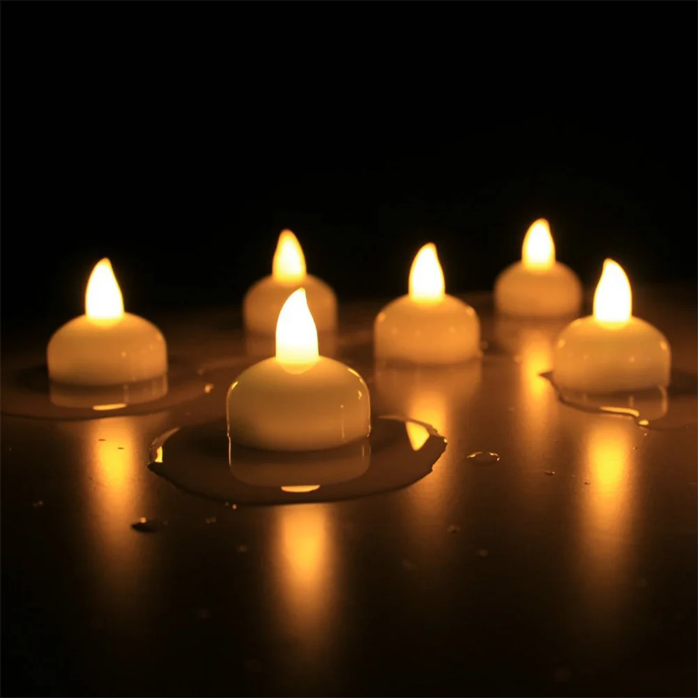 

12 Pcs Waterproof Light LED Floating Candles Pool for Swimming Flameless