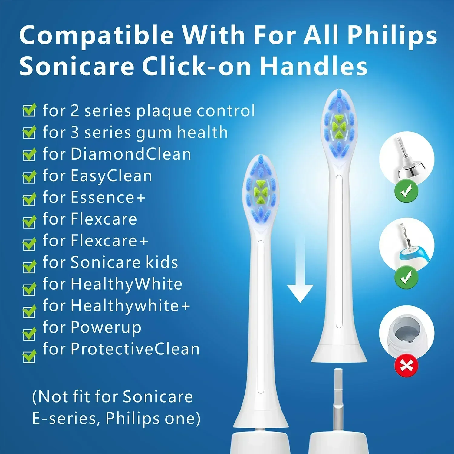 필립스 소니케어 다이아몬드 클린 칫솔 헤드 교체, C2 C1 G2 W 플라크 컨트롤, 전기 브러시 헤드, 8 팩