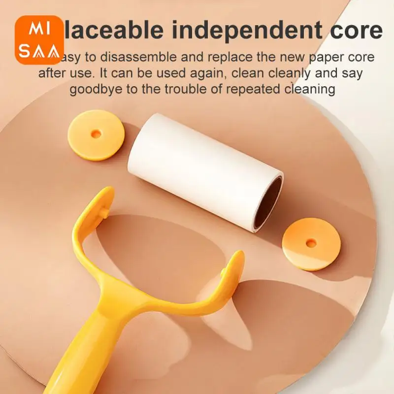 Dust Wiper Pet Hair Clothes Carpet Tousle Remover Replaceable Paper Sticky Roller Portable Washable Cleaning Brush Tool