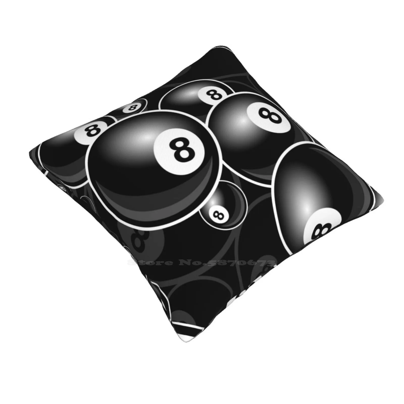 Billiards Black 8 Ball 8-Ball Black And White Snooker Pool Pillowslip Pillowcase Game Cue Stick Billiards 8 Ball Snooker