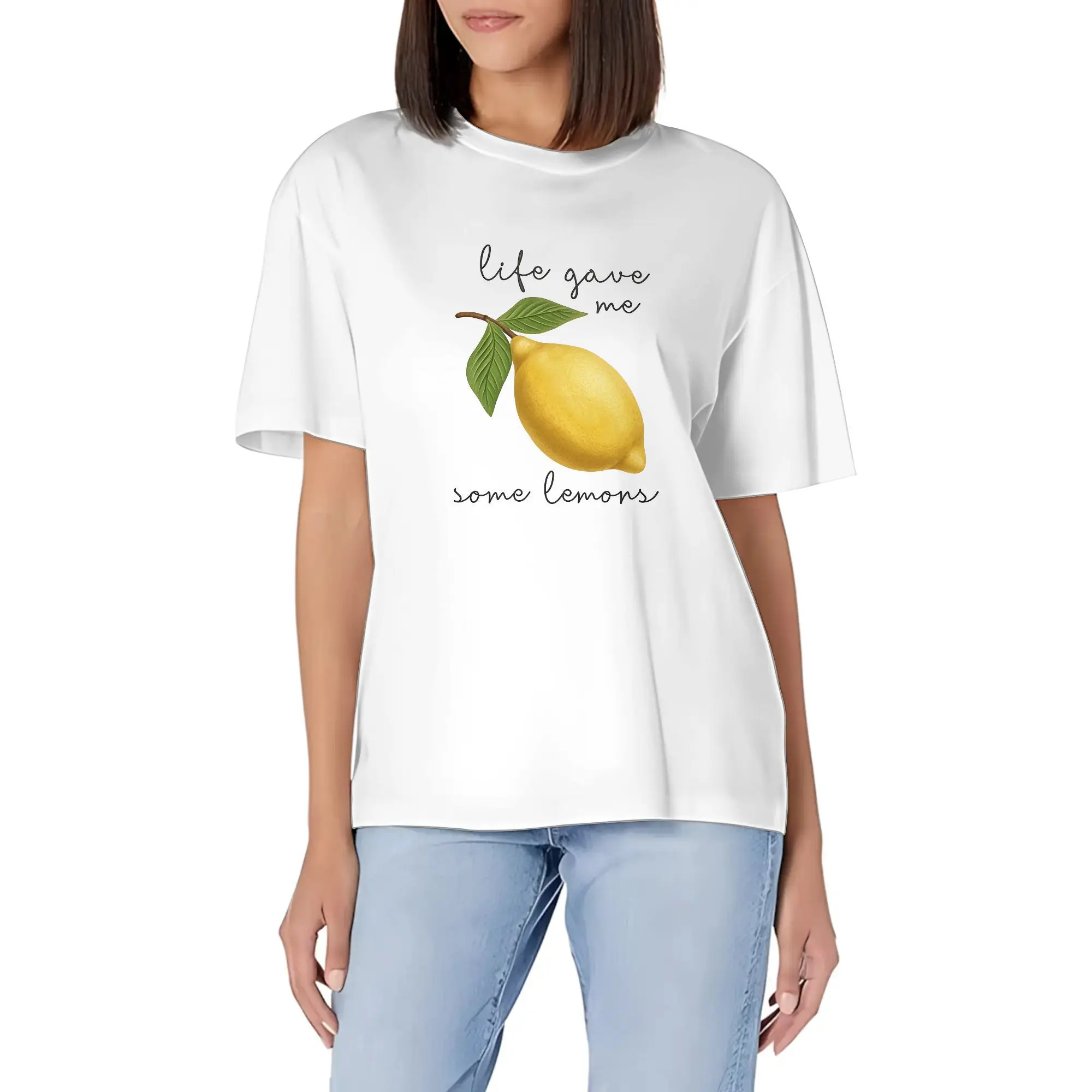 Jesus Lemonade Shirt, But My Jesus He Be Makin Lemonade, Graphic Tee For Women, Casual Round Neck Short Sleeve T Shirt